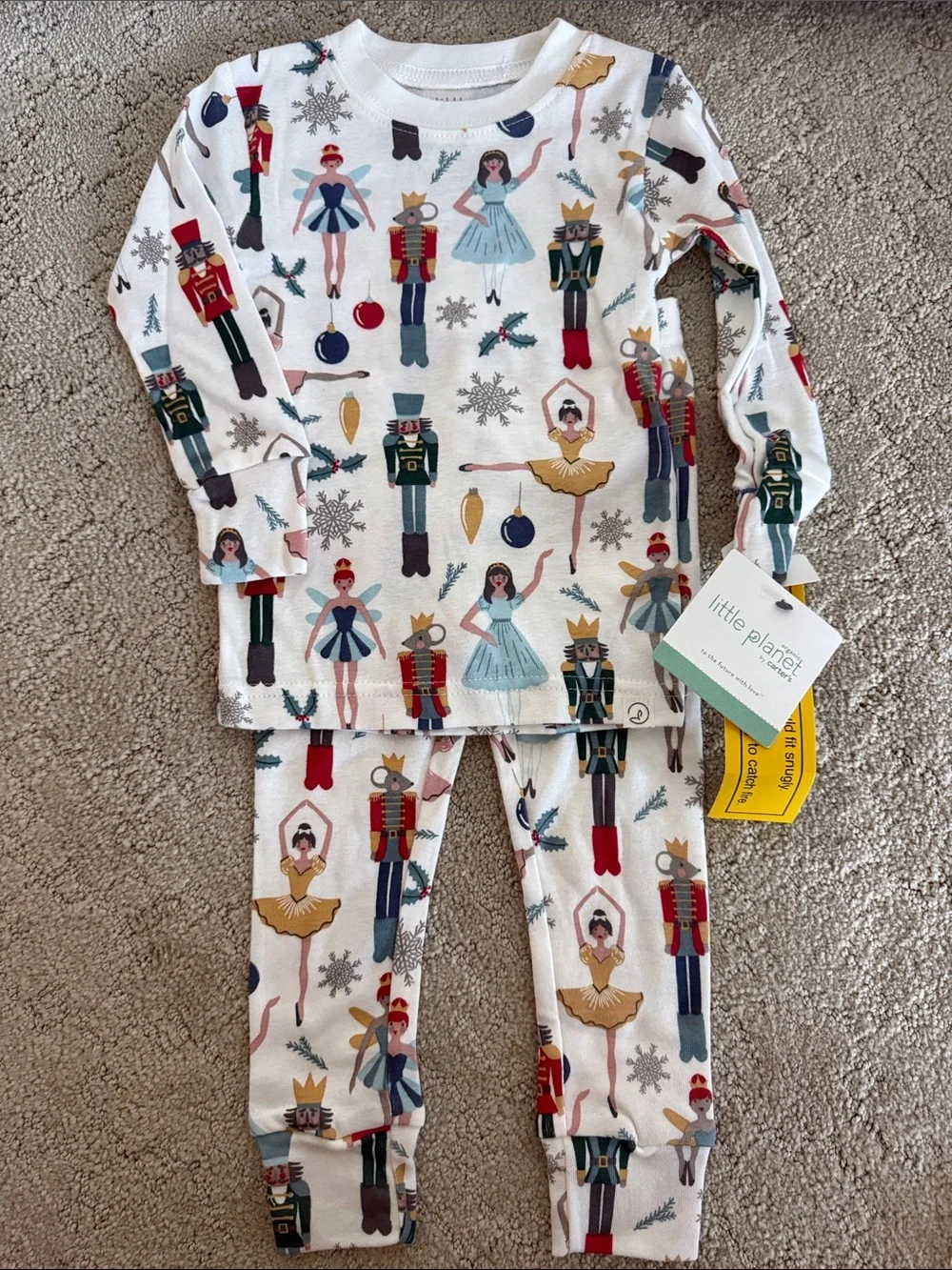 Carter’s Little Planet Kids White Nutcracker & Ballerina Pajama Set- brand new!